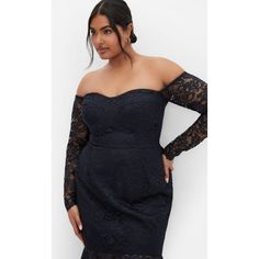 Designed with your curves in mind, the Athena Lace Dress highlights your figure like nothing else. Designed with an over-all lace fabrication, subtle boning and an off-shoulder sweetheart neckline, this dress is made to make hearts flutter. Bold and fiercely fashionable, no one does plus size fashion like City Chic. Loved around the globe for its diverse range of fashion-forward styles for any occasion. From show-stopping evening gowns to workwear and casualwear, City Chic will take your style t Elegant Fitted Off-shoulder Lace Dress, Fitted Off-shoulder Lace Dress For Formal Occasions, Formal Fitted Off-shoulder Lace Dress, Maxi Bodycon Dress, Midi Slip Dress, Womens Cami, Women Midi, Knit Midi, Chic Woman