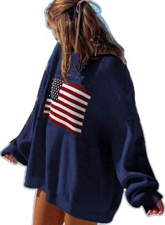 Knot Sweater, Flag Pattern, Drop Shoulder Sweater, Knit Sweaters, Drop Shoulder Sweaters, Sweater Brands, Loose Sweater, Flag Design, Inspiration Mode