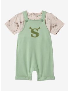 DreamWorks Shrek Sunglasses Infant Overall Set — BoxLunch Exclusive | BoxLunch Shrek And Donkey, Swamp Green, Green Overalls, Shrek, Baby Decor, Future Baby, Future Kids, Baby Fever