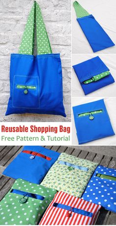 the reusable shopping bag is free pattern and instructions to make it in any size