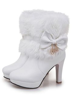 Boots With Bows, Shop Boots Online, Fairy Shoes, Womens Booties, Fur Ankle Boots, Shoes Hack, Kawaii Shoes, Shoes Outfit Fashion