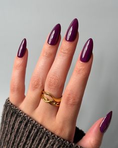 Lights Lacquer, Home for the Harvest 🧺 The purple we’ve been missing 😍💜 Figgy Delight, a plum purple polish with a creme finish • use code COLORNOOK to save on your purchase @lightslacquer • use code THECOLORNOOK to save on your purchase @nominal #lightslacquer #homefortheharvest #fallnails #fallnailcollection #nailpolishswatch #nailswatch #nailinspo #purplenails #fignails #auberginenails #figgydelight purple crème nail polish autumn fall Fall Plum Nail Colors, Nails Eggplant Color, Almond Nails Plum Colour, Gel Nails Plum Color, Plum Gradient Nails, Lights Lacquer, Plum Nails, Eggplant Color, Plum Purple