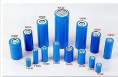 several blue batteries are shown with numbers on the bottom one is labeled in red and white