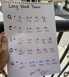 a hand holding a piece of paper with writing on it that says long voule teams