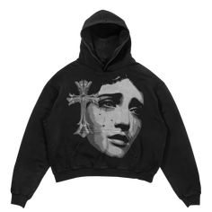 Divine Spirit Premium Hoodie from WorksOfMadness - WorksOfMadness Cdg Wallpaper, Divine Spirit, Thrift Inspo, Gothic Tops, Heavyweight Hoodie, Streetwear Fits, Oversized Streetwear, Dark Gothic, Trending Fashion Outfits