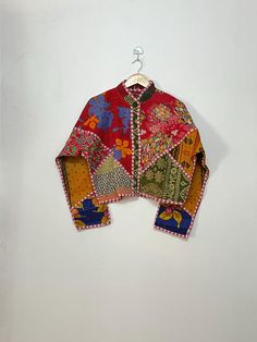 Women's Kantha Jacket Women's Cotton Quilted Jacket Bridal Jacket Short Kantha Jacket Embroidery Kantha Jacket Patchwork Kantha Jacket  Trending Reversible Cotton Kantha Jacket Patchwork Cotton Kantha Jacket Festive Outfits for her Cardigan for Women Gift for her Unique Kantha Jacket Reversible Cotton Coat Multi-color Jacket Vintage Jacket Boho Jacket Bridal Jacket Wedding Wear Jacket Winter Jacket Kantha Jacket Reversible Cotton Coat Multi-color Jacket Vintage Jacket Boho Jacket Bridal Jacket W Multicolor Quilted Jacket For Fall, Traditional Winter Patchwork Outerwear, Traditional Patchwork Winter Outerwear, Multicolor Cotton Outerwear With Stand Collar, Winter Embroidered Multicolor Outerwear, Multicolor Embroidered Winter Outerwear, Embroidered Multicolor Winter Outerwear, Winter Multicolor Embroidered Outerwear, Fitted Multicolor Outerwear With Stand Collar