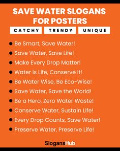 save water slogans for posters