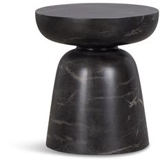 a black marbled stool on white background