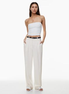 THE EFFORTLESS PANT™ | Aritzia Chic Pleated Relaxed Fit Wide Leg Pants, Chic Pleated Wide Leg Pants With Relaxed Fit, Chic Wide Leg Pleated Pants With Relaxed Fit, Sleek High-waisted Wide Leg Pants For Spring, Chic Wide Leg Pants With Pleated Waist, Chic Summer Wide Leg Pants With Pleated Waist, Chic Relaxed Fit Pleated Pants, Chic High-waisted Wide Leg Pants With Pressed Crease, Chic Pleated Tapered Leg Pants