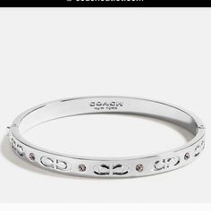 Authentic / Brand New / Never Used / Silver Coach Silver Bracelet, Coach Bracelets, Xoxo Jewelry, Coach Store, Coach Jewelry, Silver Bangle Bracelets, Christmas 2024, Hinged Bangle, Bracelet Silver