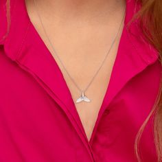 This delightful whale tail pendant necklace, is a whimsical accessory for little girls and preteens alike! Crafted with care from high-quality 925 sterling silver, this necklace exudes charm. The pendant, shaped like the tail of a whale, adds a touch of coastal fun to any outfit. Complete with a matching chain for easy wear, it's a versatile piece that will surely make a splash. Let her dive into style with our enchanting whale tail pendant necklace. Gift box included. Teen Necklaces, Whimsical Accessories, Heart Band, Necklace Gift Box, A Whale, Whale Tail, Girl Bands, Necklace Gift, Sterling Silver Necklace