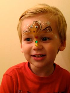 Christmas Facepainting Ideas, Xmas Face Paint, Face Painting Ideas For Kids Christmas, Christmas Facepainting Kids Easy, Creative Christmas Makeup Ideas, Disney Face Painting, Face Paint Party, Diy Face Paint