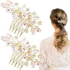 Dance Elegant, Coconut Oil Hair Mask Diy, Hair Accessories Gold, Simple Prom Hair, Gold Hair Comb, Side Comb, Hair Up Or Down, Prom Dance, Gold Hair Accessories