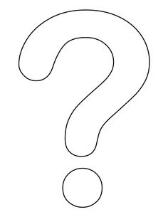 a black and white question mark with an outline on the bottom right corner, which appears to be blank