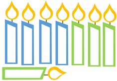 a hanukkah menorah with lit candles and the words happy hanukkah