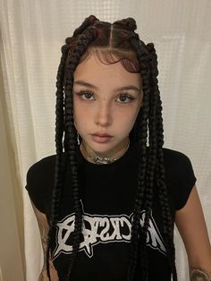 Emo Braids, Trenzas Aesthetic, Hip Hop Hair, Heartless Curls, Big Box Braids Hairstyles, Cute Box Braids Hairstyles, Curly Hair Styles Easy, Hair Reference, Pixie Hairstyles