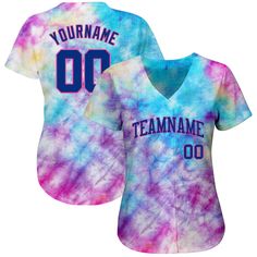 Custom Tie Dye Royal-Pink 3D Authentic Baseball Jersey Pink Baseball Jersey With Team Name For Baseball Season, Pink Baseball Jersey With Team Name, Customizable Pink Sporty Baseball Jersey, Pink Letter Print Baseball Jersey, Customizable Pink Baseball Jersey For Sports, Customizable Pink Baseball Jersey For Sports Events, Pink Baseball Jersey For Sports Events With Team Spirit, Pink Team Spirit Baseball Jersey For Sports Events, Pink Baseball Jersey For Sports Events