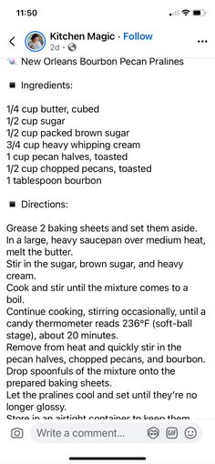 Kitchen Magic, Pecan Pralines, Candy Thermometer, Heavy Whipping Cream, Chopped Pecans, Baking Sheets, Heavy Cream, Brown Sugar