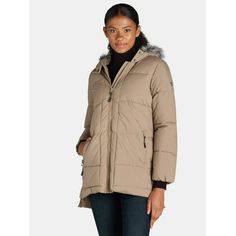 Winter is coming. Prepare for chilly weather with a chance of snowflakes in Big Chills Wide Quilted Puffer Coat. This womens puffer features a hooded design with faux fur trim for coverage, comfort and style. Zip pockets at the side let you stash your smaller items and dash because you have places to go and people to see. A high-low hem with snap closure on the sides help give you room and flexibility when you want it most. Size: M.  Color: Brown.  Gender: female.  Age Group: adult. Casual Insulated Parka For Fall, Casual Parka With Faux Fur Trim For Cold Weather, Casual Parka With Faux Fur Lining For Cold Weather, Big Chill, Puffer Jacket Women, Chilly Weather, Winter Is Coming, Puffer Coat, High Low Hem