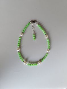 "This anklet is mainly made of mint green colored Mother-of-Pearl, Sterling Silver, and Freshwater Pearl beads. The anklet has a 1\" beaded extension making it adjustable.  Custom Orders are always welcome! Ask about free sizing." Providence Ri, Green Mint, White Freshwater Pearl, Pearl Beads, Pearl White, Mint Green, Anklets, Custom Orders, Mother Of Pearl