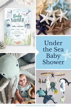 the under the sea baby shower is shown