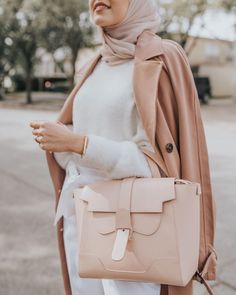 #Senreve Pink Mimosa, Denim Texture, Tablet Bag, Fall Staples, Crossbody Satchel, Vegan Handbags, Empower Women, Fall Accessories, Almost Perfect