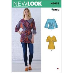 a women's top and pants sewing pattern from the new look book, easy to sew