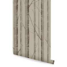 an image of a wallpaper with trees in grey and beige colors on the walls