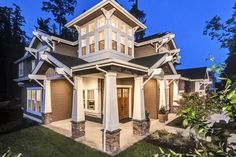 a house that is lit up at night