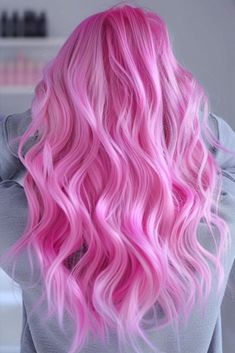 Cotton Candy Pink Hair Color Ideas Light, Candy Pink Hair, Trendy Hair Color Ideas, Cotton Candy Pink Hair, Spring Hair Color Trends, Sandy Blonde Hair, 2024 Hair Color