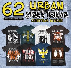 Church Tshirt Designs, Christian Streetwear, Streetwear T Shirt, Urban Streetwear, Streetwear Tshirt, Street Wear Urban, File Types, Style Streetwear, Design Bundles