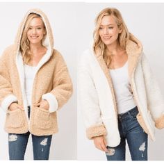 Super Cute And Cozy Reversible Sherpa Jacket. Can Be Worn With Khaki On Outside Or White. Ultra Soft, Plush. Lightweight Hooded Jacket. Thick And Warm. Had To Keep One Of These Myself, Super Cute And Comfy. Pockets S M L I Do Not Inflate My Prices So New Items Have A Small Window Of Negotiation. I Have Automatic Discount Of 10- 15% For Purchases Of 2 Or More Items, Depending On Items. Small Window, Sherpa Jacket, Soft Plush, New Items, Hooded Jacket, Faux Fur, Teddy Bear, Super Cute, Jackets & Coats