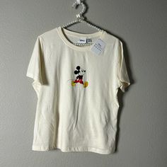 All Orders Ship 1-3 Business Days! Like New. New With Tags! The Color Is Cream/Off White With Printed Mickey Graphic In The Middle Size Large 100% Cotton Smoke Free And Dog Friendly Home :) Disney Baby Tee, Mickey Shirts, Mickey Shirt, Baby Mouse, Disney Tshirts, Disney Tops, Disney Shirts, Baby Disney, Vintage Disney