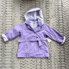 Vintage Nwt Deadstock Osh Kosh Purple Rain Coat Size 5 Does Have A Few Stains From Storage As Shown Purple Raincoat Outfit, Purple Rain Coat, Purple Trench Coat, Vintage Purple Cotton Outerwear, Solid Color Raincoat With Double-lined Hood, Coats Vintage, Rain Coat, Purple Rain, Kids Jacket