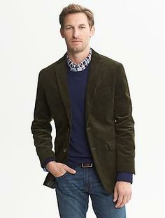 Tailored-Fit Green Cord Blazer | Banana Republic Casual Semi-formal Blazer For Fall, Fall Semi-formal Button-up Sport Coat, Business Casual Button-up Sport Coat For Fall, Semi-formal Sport Coat With Long Sleeves And Pockets, Fall Business Casual Button-up Sport Coat, Fall Button-up Sport Coat For Business Casual, Semi-formal Sport Coat With Pockets, Fall Business Casual Sport Coat With Buttons, Fall Season Button-up Sport Coat For Business Casual