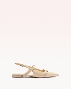 Alexandre Birman Women's Leather Flat Slingback | Pointed Toe Slingback | Slingback Flat Pumps | Beige Leather Flats Women, Flat Pumps, Spring Boots, Slingback Flats, Alexandre Birman, Boot Pumps, Pointed Toe Heels, Flat Sneakers, Pumps Flat