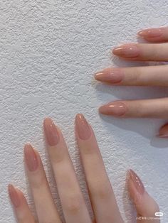 Jelly Nails Acrylic Oval, Soft Gel Nails Design, Milky Nails, Hello Nails, Subtle Nails, Blush Nails, Pretty Gel Nails, Soft Nails, Pink Collar