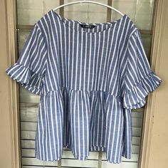 Shein White And Blue Top. Size Large, New Without Tags! Tops Shein, Shein Tops, Blue Top, Blue White, Top Blouse, Blouses, Color Blue, Blue And White, Womens Tops