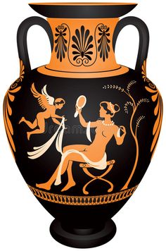 Arte grega Greek Drawing, Ancient Greece Aesthetic, History Cartoon, Grecian Urn, Greek Vase, Greek Vases, Black Figure, Tattoo Graphic, Banana Peel