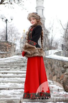 Russian Queen, Slavic Fashion, Short Fur Coat, Long Wool Skirt, Warm Skirts, Winter Coat Short, Russian Winter, Fest Outfits, Style Royal