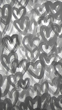 many hearts are drawn in the air with black and white paint on it's surface