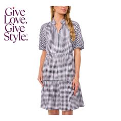 in stock Gingham Short Sleeve Dress For Daywear, Short Sleeve Gingham Dress For Daywear, Chic Short Sleeve Plaid Dress For Picnic, Casual Gingham Plaid Dress For Daywear, Casual Plaid Gingham Dress For Daywear, Spring Preppy Short Sleeve Plaid Dress, Preppy Short Sleeve Plaid Dress For Spring, Gingham Plaid Knee-length Dress With Ruffles, Short Sleeve Gingham Plaid Dress For Daywear