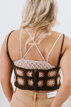 Only the BEST bralette we have ever put on! This is a staple for every closet - I promise you wont be disappointed! This one is both versatile and feminine. Featuring a double strap detail, a stretchy & comfortable fit, & removable pads this bralette can be layered with a variety of tops every single season. The beautiful lace paired with a V-neckline and scalloped edges will make this trendy piece stand out in your wardrobe all season long! Lace Bralette Adjustable straps V-neckline Stretchy lace Scalloped edges Lined at the bust Padded bralette All over crochet lace Stretchy smocked back design Imported Self: 100% cotton SIZE CHART BRA SIZE AA A B C D 32 S S S S S 34 S S S M M 36 / M M L L 38 / L L L L 40 / / XL XL XL Single Season, Padded Bralette, I Promise You, Opening Day, Scalloped Edges, Lace Bralette, Crochet Lace, I Promise, Bra Sizes