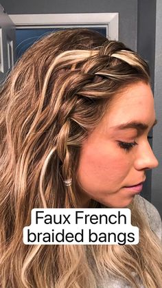 French Braided Bangs, Braided Bangs, Cute Hairstyles For Medium Hair, Summer Hairstyles For Medium Hair, Hairstyles Summer, Hair Easy, Braided Hairstyles Tutorials, Easy Hairstyles For Long Hair, Braids For Short Hair