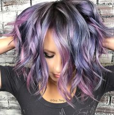 Metallic Hair Dye, Pink Grey Hair, Funky Hair Colors, Lilac Hair, Lavender Hair, Super Hair, Hair Color Blue