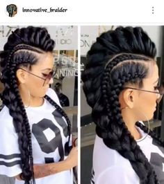 Formal Braided Hairstyles Black Hair, Upstyle Braids For Black Hair, Braided Mohawk For Black Women, Mohawk Braid Styles, Braided Mohawk, Mohawk Styles, Mohawks, Feed In Braids Hairstyles