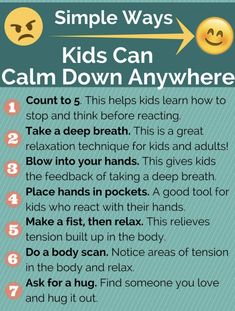 a poster with instructions to help kids learn how to use calm down