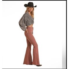 Nwt Rock & Roll Denim Rose Bargain Bell Jeans Flare Western Cowgirl Size 27x36 Such Cute Flare Jeans! These Run True To Size With Some Wiggle Room. If You’re In Between Sizes, I Would Suggest Sizing Down. They Are High Rise. They Fit Just Below The Belly Button On Me. They Are Super Flattering. Soft, Lightweight, Stretchy Denim. Advanced Slimming Stretch Technology. Lainey Wilson Look. Laying Flat (Approximate Measurements) 13.25” Waist (Will Stretch A Little More) 10” Rise 36” Inseam Cute Cowgirl Pants, High Waist Cowgirl Jeans, Cowboys Boots Jeans, Women Cowgirl Jeans, Rodeo Queen Pants, What Shoes With Bell Bottoms, Boots To Wear With Bell Bottoms, Roller Skating Flare Jeans, Flare Jeans Nashville