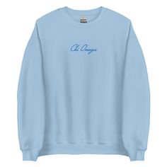 A cute, cozy, and warm Chi Omega Sorority monochromatic embroidered sweatshirt bound to keep you warm in the colder months. A pre-shrunk, classic fit sweater that's made with air-jet spun yarn for a soft feel and reduced pilling.  Available in a Black sweatshirt with white embroidery, White sweatshirt with grey embroidery, baby blue sweatshirt with dark blue embroidery, light pink sweatshirt with dark pink embroidery, or ash grey sweatshirt with black embroidery. ♥ SIZING ♥ Unisex Sizing- For a more feminine, fitted look we recommend getting your size. For a more oversized look, we recommend sizing up. ♥ SHIP TIME ♥ Items may take up to 7 business days to process before shipping. Shipping time is (on average) an ADDITIONAL 2-5 business days. Shipping times vary for many reasons, but is lar Dark Blue Embroidery, Light Pink Sweatshirt, Embroidery Light, Chic Sweatshirt, Big Little Gifts, Kappa Kappa Gamma, Alpha Sigma Alpha, Alpha Chi Omega, Sigma Kappa