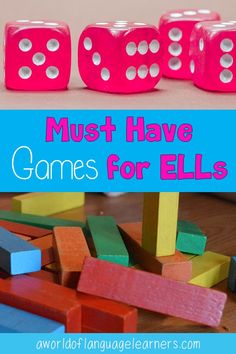 the words must have games for kids to play with wooden blocks, and dices